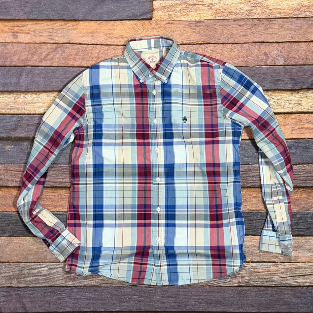 Brooks Brothers Red Fleece Plaid Button Down Long Sleeve Shirt